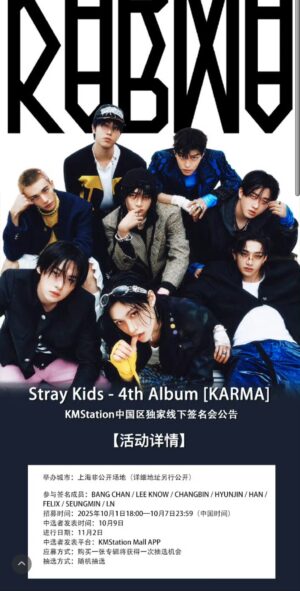 A0C6C8060C9D70D603FCC93213DEA5ED 【在庫】Stray Kids スキズ 上海 karmaKMSオフラインサイン会